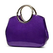 Fashion Women patent Leather Handbag shell Bag Candy Color Bolso Top-Handle Tote 33*18*10cm