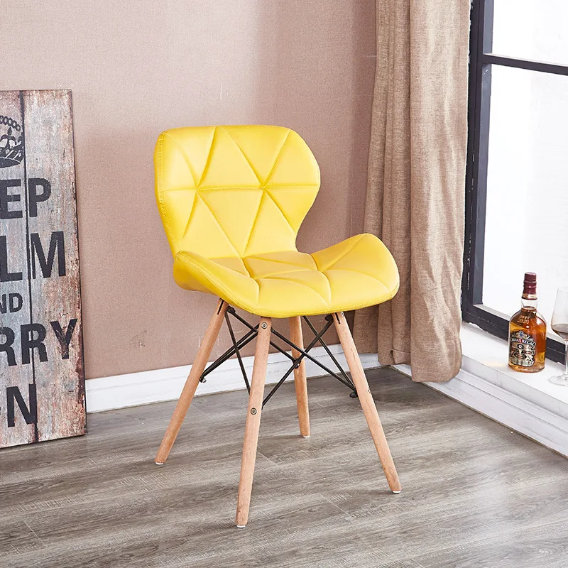 Стул с бабочкой из цельного дерева, современный простой стул в скандинавском стиле для отдыха, стул для отдыха, стул для гостиной - Цвет: Yellow