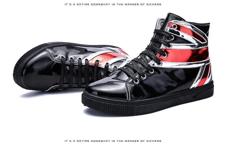 Brand Boots Men Glittering Leather Shoes Fashion Sneakers Waterproof Male Casual Ankle Boot Street Style Canvas Bot (12)