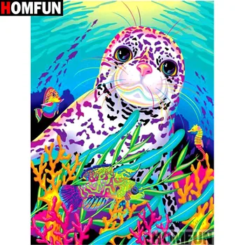 

HOMFUN Full Square/Round Drill 5D DIY Diamond Painting "Cartoon seal" Embroidery Cross Stitch 5D Home Decor Gift A14762