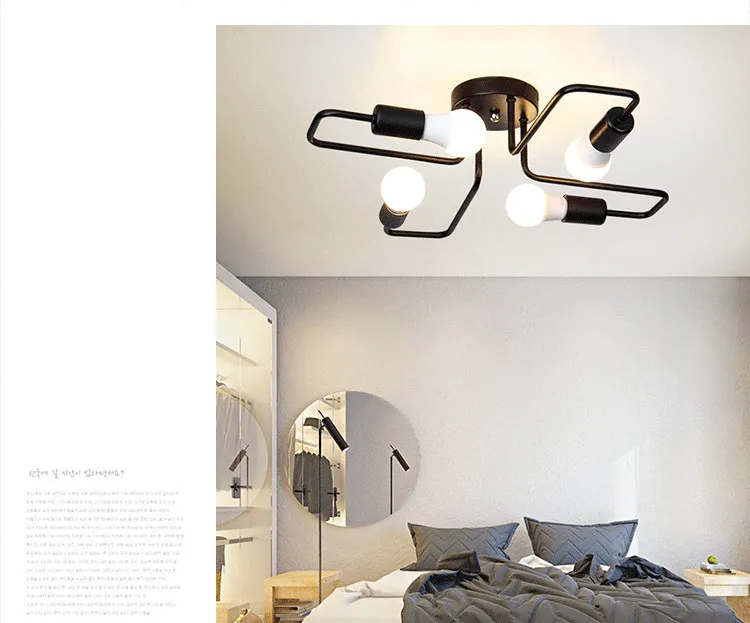 Vintage Chandelier Ceiling Lamp E27 LED Lamparas De Techo Retro Industrial Home Decor Luminaria 8