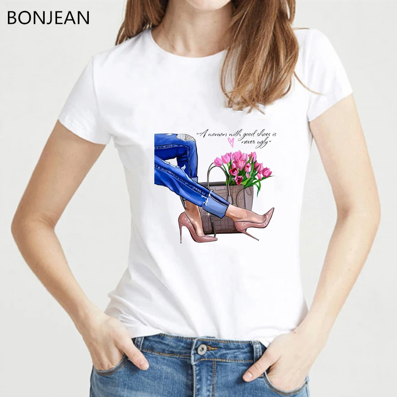 

Vogue illustration of female legs Art tshirt women Summer harajuku T Shirt femme Casual Tops Abstract beauty t-shirt streetwear
