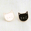 2pc/set Animal brooches black white Cat Metal Enamel Pins women Couple Badge Lapel Shirt Denim Accessories festival Gift ► Photo 2/6