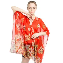 Women cover-ups paisley print femme sexy bikini cover up beach swimwear dress scarf pareo sarong wrap fashion polyester scarf paisley print frayed trim scarf