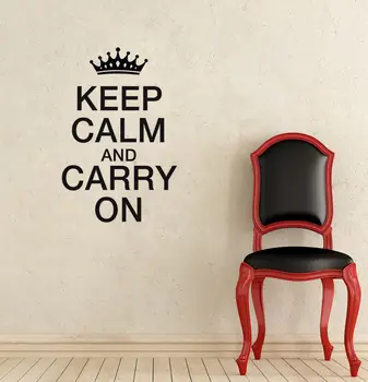 

Keep Calm And Carry On Crown Wall Decal Home Vinyl Sticker Art Wallpeper Mural