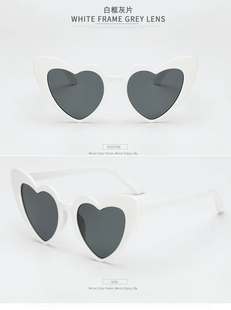 black cat eye sunglasses RBRARE Love Heart Sunglasses Women Big Frame Personality Sunglass Fashion Cute Sexy Retro Cat Eye Vintage SunGlasses Pink Female oversized sunglasses