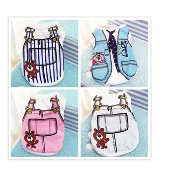 

Pet Fake Two Clothes Spring And Summer Cotton Comfortable Breathable Casual Wild Puppies Dog Clothes Two Or Four Feet Cat Costum