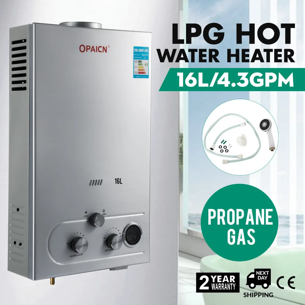 16 л Пропан Газ LPG цифровой контроль нагреватель горячей воды