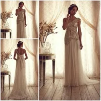 New Designer Elegant Wedding Dresses Bridal Gowns Appliques Sheath One Shoulder Backless Custom Made