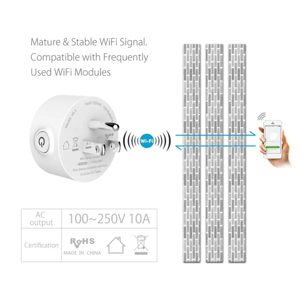 Мини умная розетка Wi-Fi электрическая розетка таймер США вилка Wifi Пульт дистанционного управления силовая полоса переключатель синхронизации Штекерный адаптер