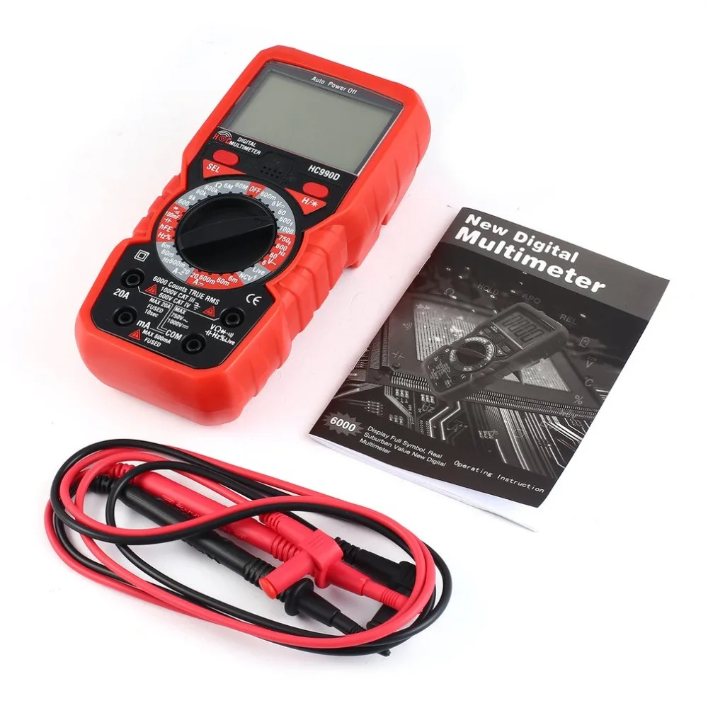 

6000 Counts Digital Multimeter with True RMS AC/DC Voltage Resistance Capacitance Frequency Temperature NCV Tester