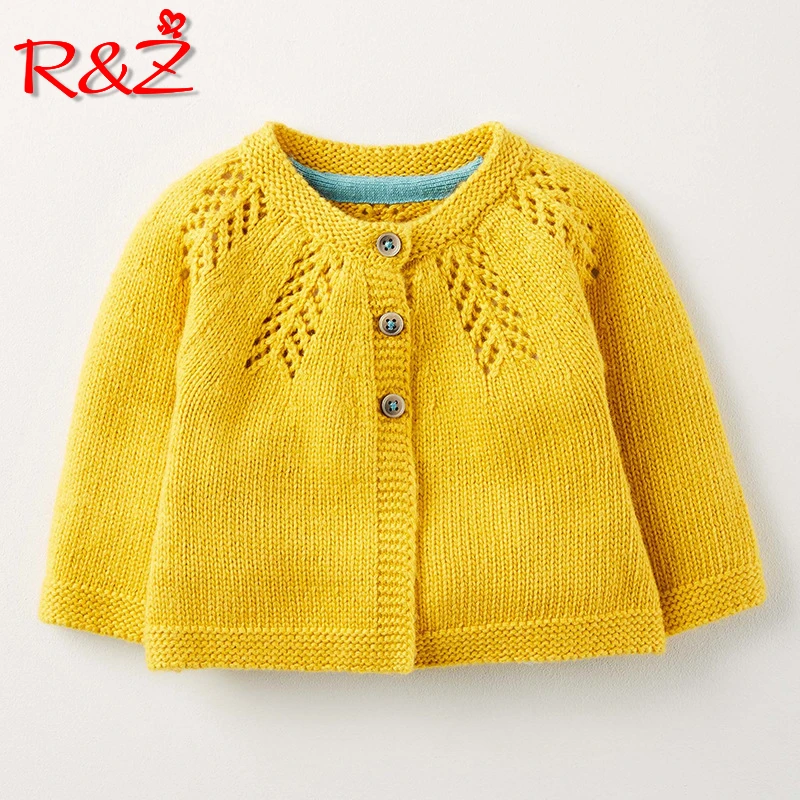 

R&Z children's jacket 2019 spring and autumn new girls sweet wool knit cardigan solid color long-sleeved woolen coat
