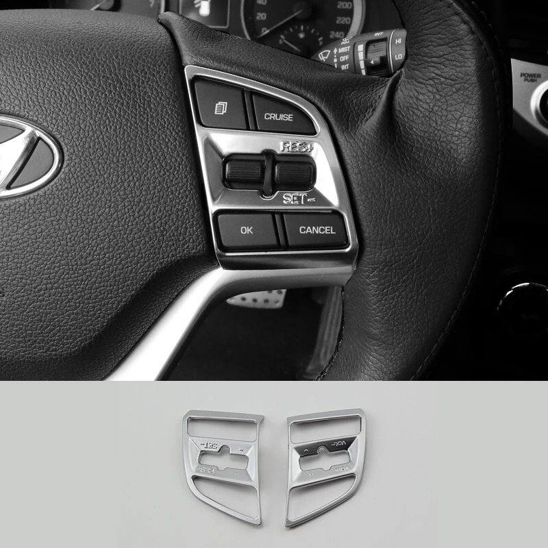 ABS Матовый для hyundai Tucson 2015 2016 2017 Автомобильный руль накладка в блестках Стайлинг