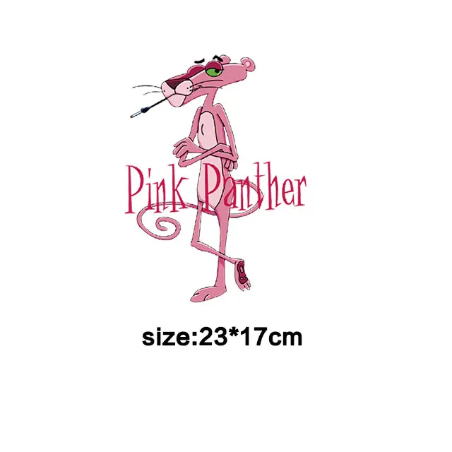Розовая пантера, одежда для родителей и детей, глажка, наклейки, нашивки для одежды, сделай сам, футболка, украшение, Переводные термоошейники, parches - Цвет: pink panther-2L