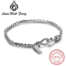 Новинка, женские браслеты в стиле панк, Настоящее серебро 925 проба, браслеты с цепочкой