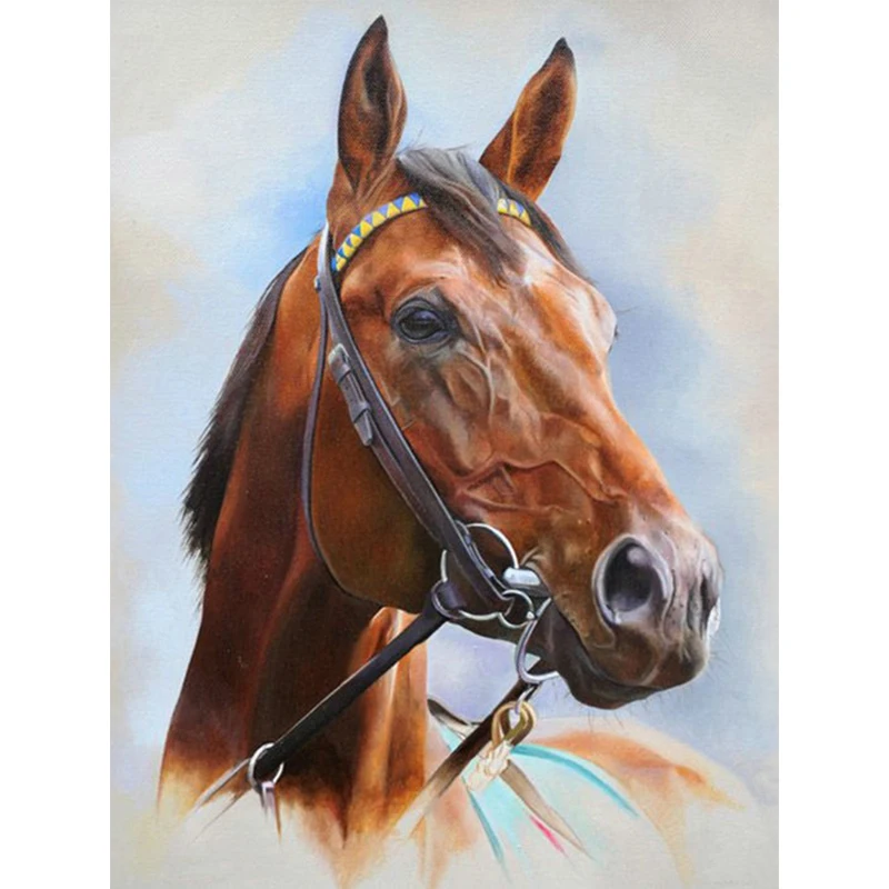 

5D Diamond Painting Cross Stitch Diy Diamond Embroidery Horse Full round rhinestones Diamond Mosaic Pasted Needlework Animal