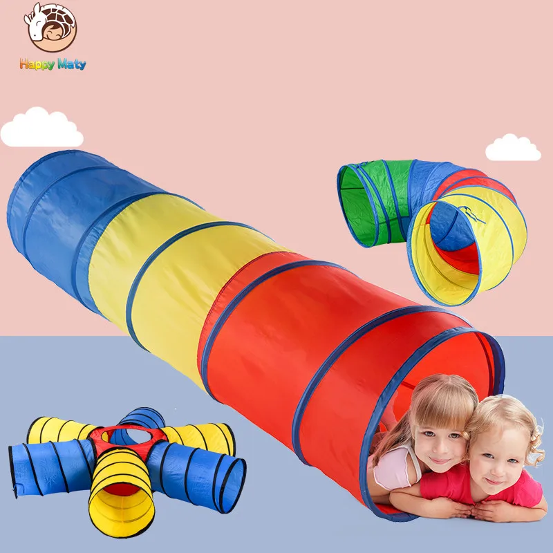 Baby Toys Tricolor Tunnel Toys Tent Crawling Tunnel Children Outdoor Indoor Toys Tube Baby Play Crawling Games Tent