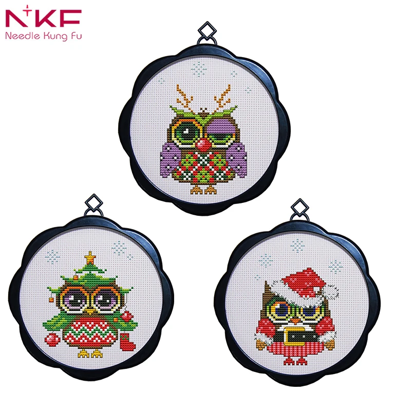 

NKF new cute owl picture Cross Stitch DIY handicrafts Cross Stitch Kit Handmade Embroidery for Christmas gift small decoration