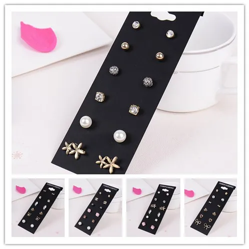 6 пар/лот, модные аксессуары Клэр, серьги-гвоздики с жемчугом, набор птичек, милая детская квадратная Цветочная маска, подарок для женщин, Brinco