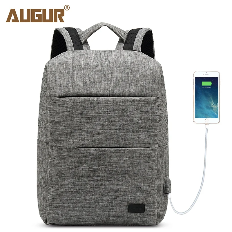 

AUGUR 2018 New Backpacks USB Charging Men Women Casual Back pack Travel Teenager Student School Bags Laptop Rucksack Daypack