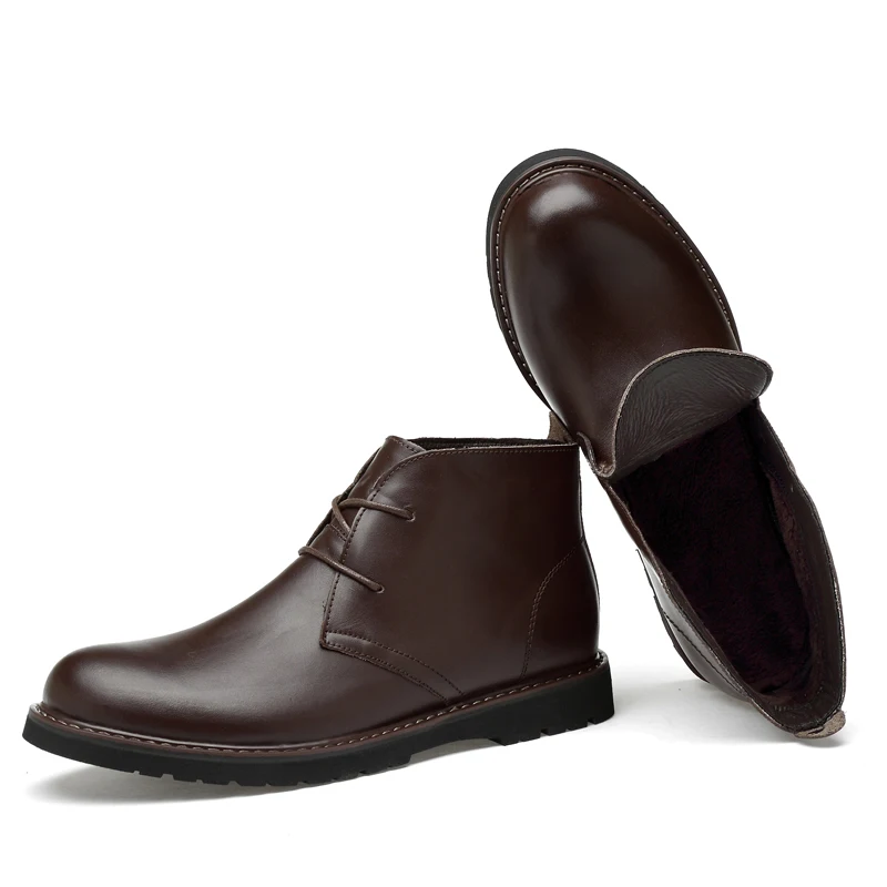 Winter Cuir Neige En Véritable High Taille Imperméable De Hommes brown Botte Botas Luxe brown Valstone black Bottes Chaudes D'hiver Chaussures Grande Black Winter Top Homme 48 yYb7gvf6