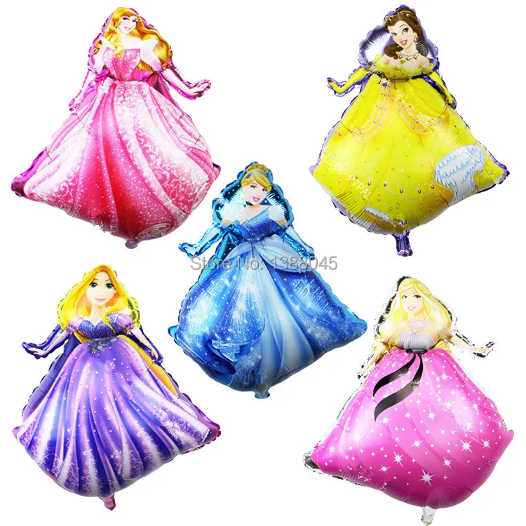

5 pcs Princess Cinderella Helium Foil Balloons Bell Sleeping beauty Birthday Party Princess Party Decorations Children Kids