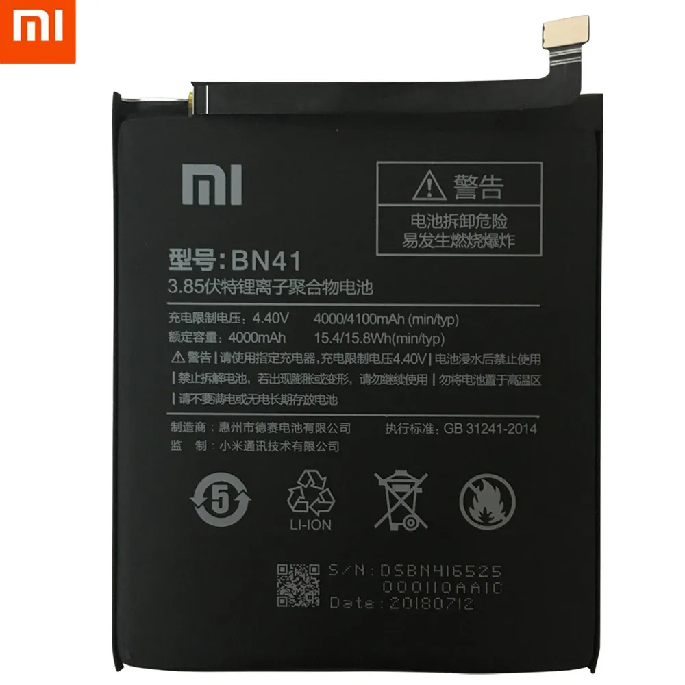 

2019 new 100% Original Backup new BN41 Battery 4000 mAh for Xiaomi Redmi Note 4 Battery In stock With Tracking number