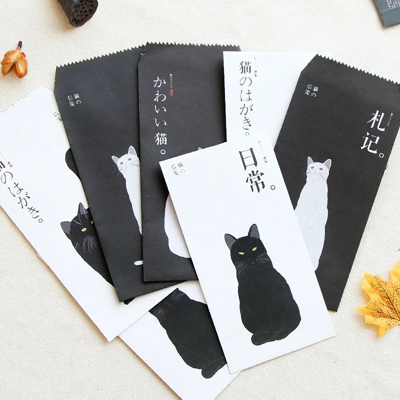 

Creative and lovely cat letters envelope set retro Japanese style and wind 3 envelope 6 envelope letterhead Gift Envelope