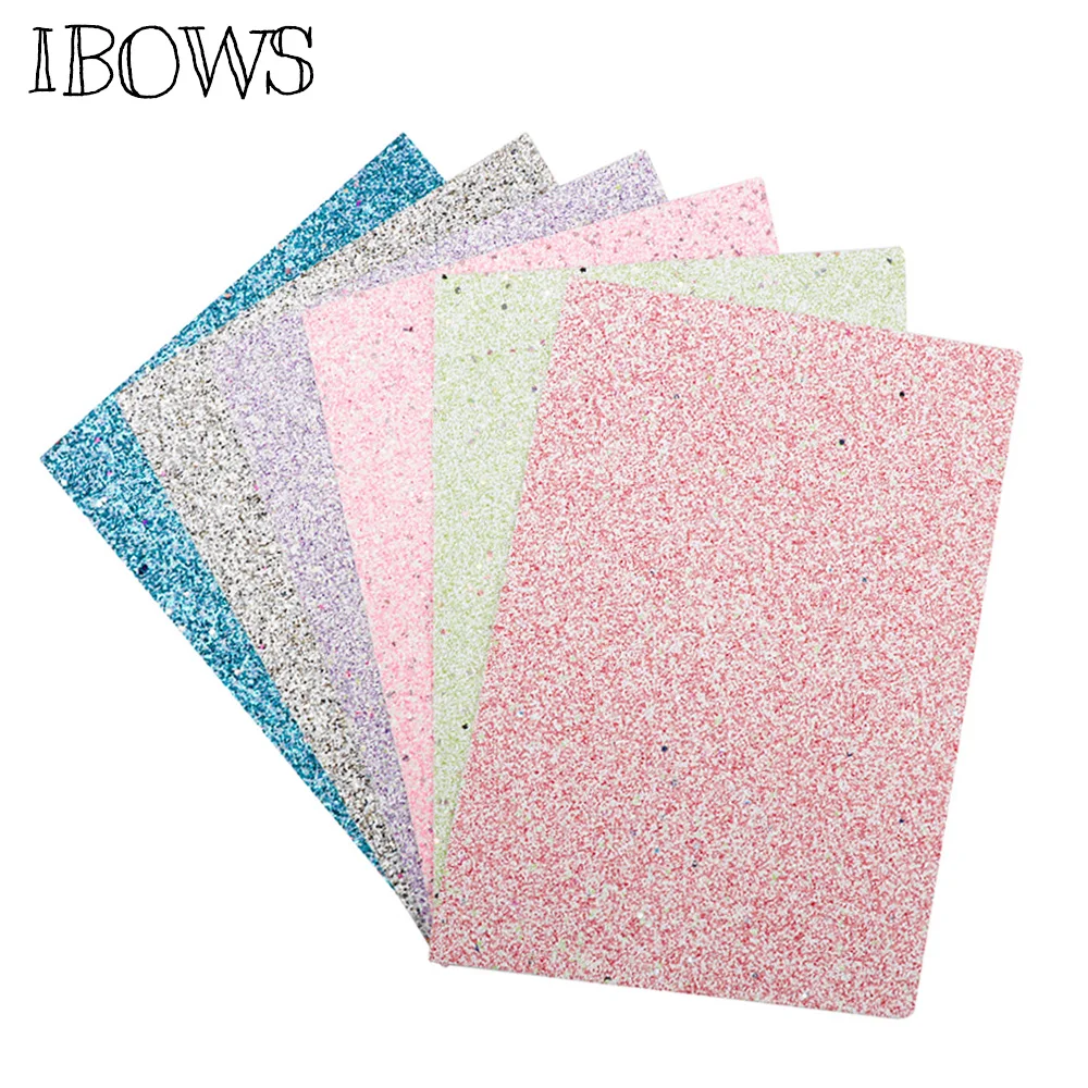 

22*30cm A4 Chunky Glitter Synthetic Leather Fabric Shiny Bow Fabric DIY Accessories Fabric Handmade Crafts Patchwork Material