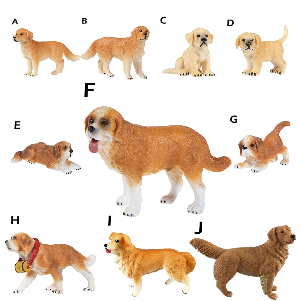 1 шт. золотой ретривер Модель Скульптура игрушка Подарки реалистичные животные модель Фигурка Игрушка Фигурка домашний декор прекрасный подарок на день рождения