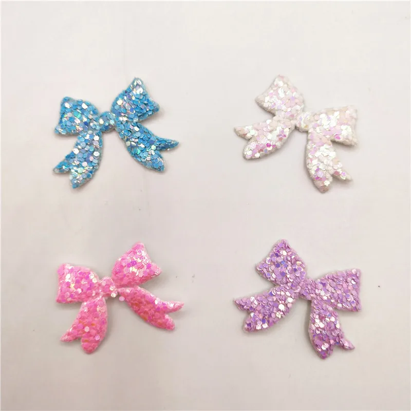 

20Pcs Mixed Colors Glitter Bowknot Felt Fabric Patch DIY Cloth Appliques/Craft Wedding decoration