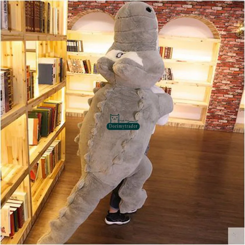 Dorimytrader 200cm Huge Cute Simulated Animal  Crocodile Stuffed Pillow Cushion Big Cartoon Alligator Plush Toy Kids Doll Present DY60155(13)