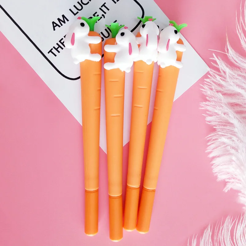 

Cute Kawaii Carrot Rabbit Plastic Gel Pen Creative Neutral Pens For Writing Kids Gift Novelty Item School Supplies Stationery