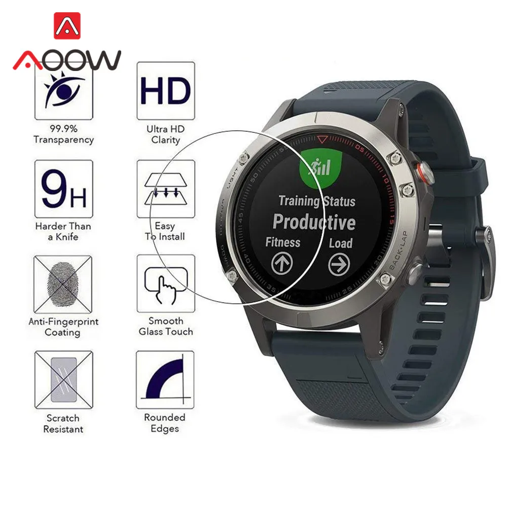 2 шт. закаленное стекло для Garmin Fenix 5/5S Защитная крышка для экрана взрывозащищенный ремешок для часов защитная пленка+ набор для очистки