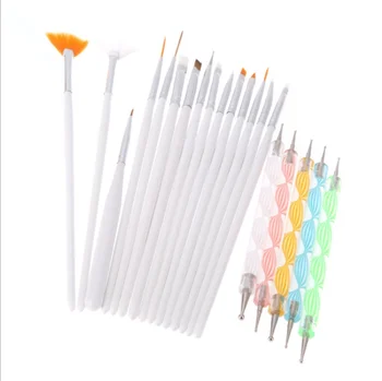 

20pcs/set Art Design Painting Tool Pen Polish Brush Set Kit Professional Nail Brushes Styling Nail Art tools / by dhl 100sets
