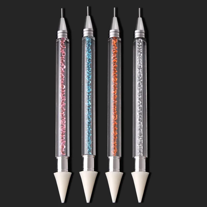 1 шт двухконцевая точечная ручка стразы, восковой карандаш, кристальная ручка для бисера, Маникюрный Инструмент для дизайна ногтей