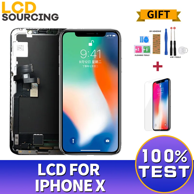 

5.8 inch LCD Display For Apple iphone X LCD Tianma AMOLED OEM Touch Screen Digitizer Assembly for iphone X Display Replacement