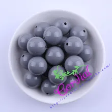 S3 Envío Libre 20 MM 100 unids Gris Sólidos Gruesos Beads Gruesos de Colores Para El Kit de Joyería # CDWB-517262