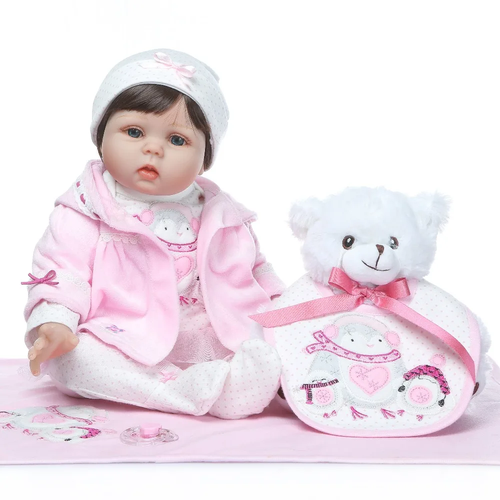 Reborn baby doll Игрушки для девочек 22 дюймов 55 см мягкие силиконовые куклы reborn bebe подарок младенец получивший новую жизнь bonecas