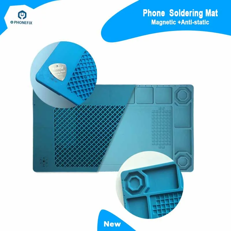 

PHONEFIX Anti-static BGA Soldering Repair Pad for Fixing Phone Magnetic Heat Resistant Silicone Mat With Screw Positioning