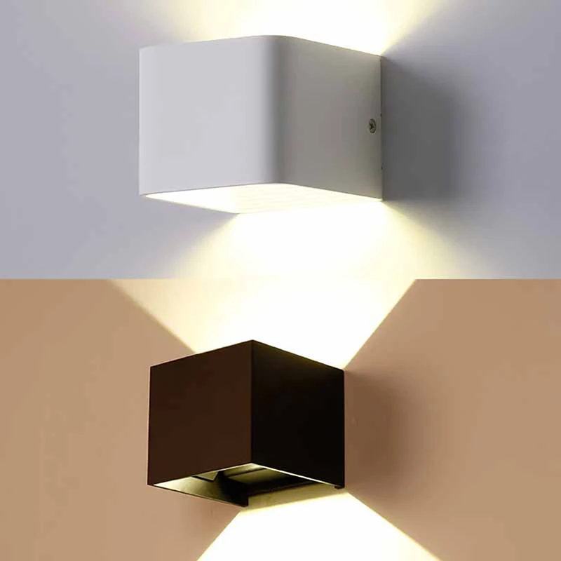 

1pc 5W Modern Led Wall Light Up Down Cube Indoor Outdoor Sconce Lighting Lamp