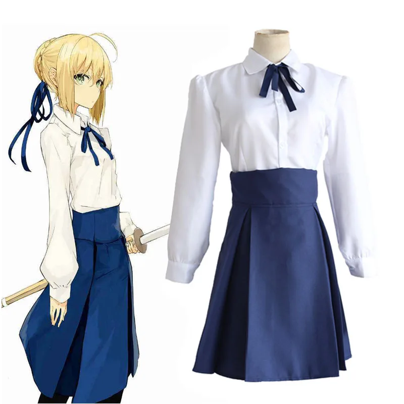 Fate/stay Night Cosplay Saber Arturia Pendragon Costume Excalibur ...