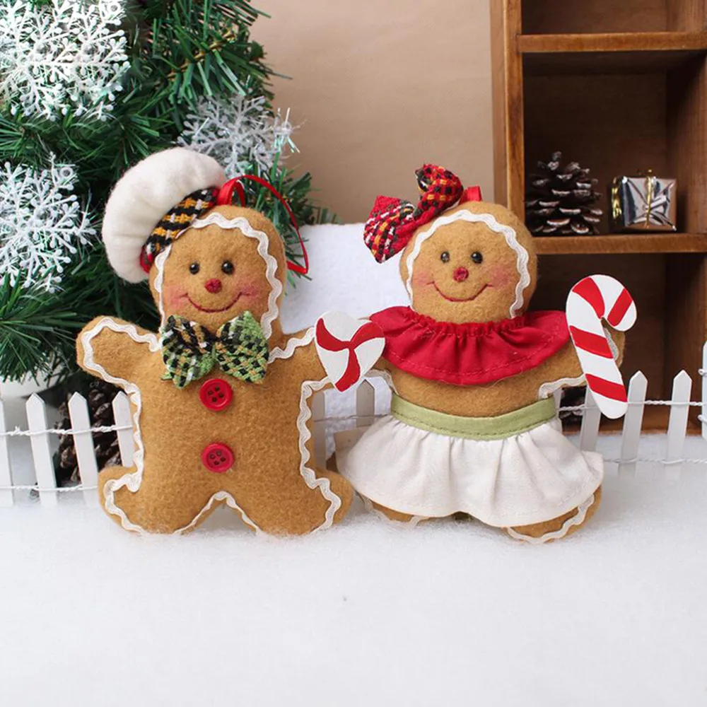 New Unicorn Gingerbread Man Christmas Hanging Pendant Christmas Tree Ornaments Decorations Cookie Doll Plush Xmas Tree Widgets