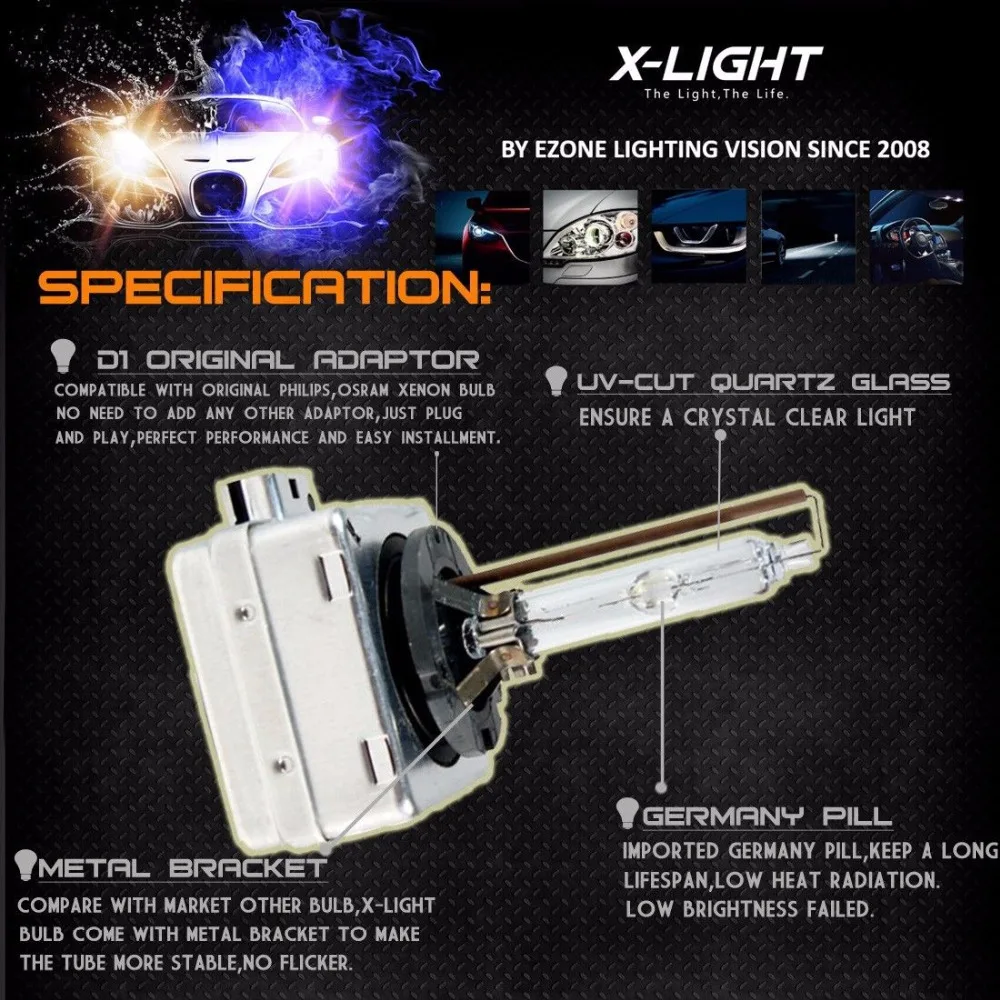 

2 x D3S XENON HEADLIGHT compatible with 66340 9285304244 REPLACEMENT FOR PHILIPS GE OR OSRAM 8000K