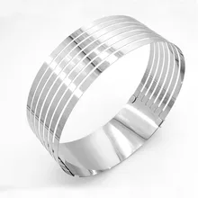 24-30 см из нержавеющей стали, многослойный слайсер для торта, регулируемый выдвижной круговой мусс, кольцо, режущий инструмент, Круглый резак для торта