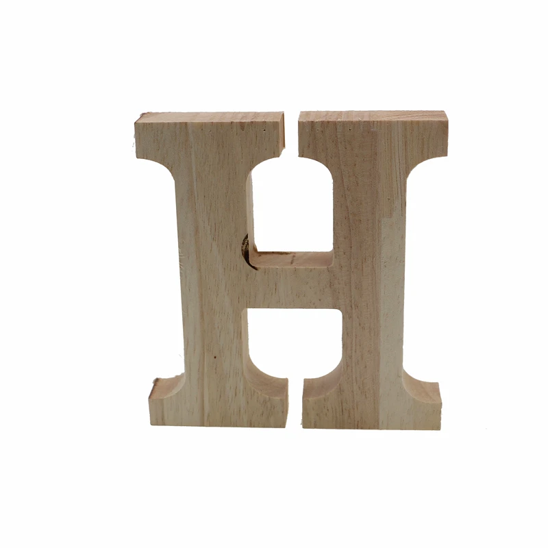 RUNBAZEF Decor Color Wooden Letter 26 Wood English Alphabet Letters Home Wedding Party Tools Decoration Number DIY Handcrafts - Цвет: H