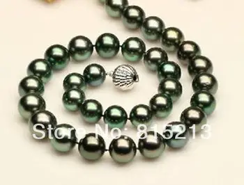 

A1249 HUGE 18"10-11MM AAA TAHITIAN peacock GREEN PEARL PEARL NECKLACE (B0322)