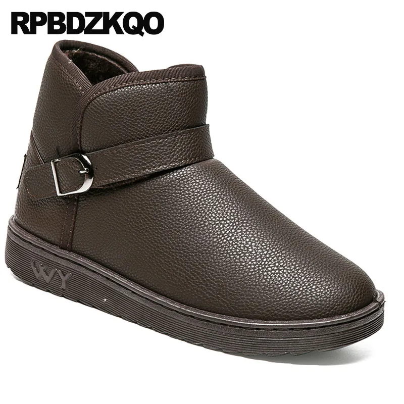Hommes 2018 Chaud Fourrure Chaussures Australien coffee Neige La Pas D'hiver ski Designer Bottes Mode Doublé De Faux Cher Taille Noir Plus Chaussons Étanche DEW2IYeH9