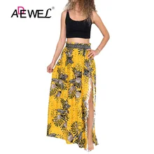 SEBOWEL повседневные сексуальные летние Boho Цветочный принт женские макси юбки Boho эластичная талия богемная длинная юбка Пляжная Женская Faldas