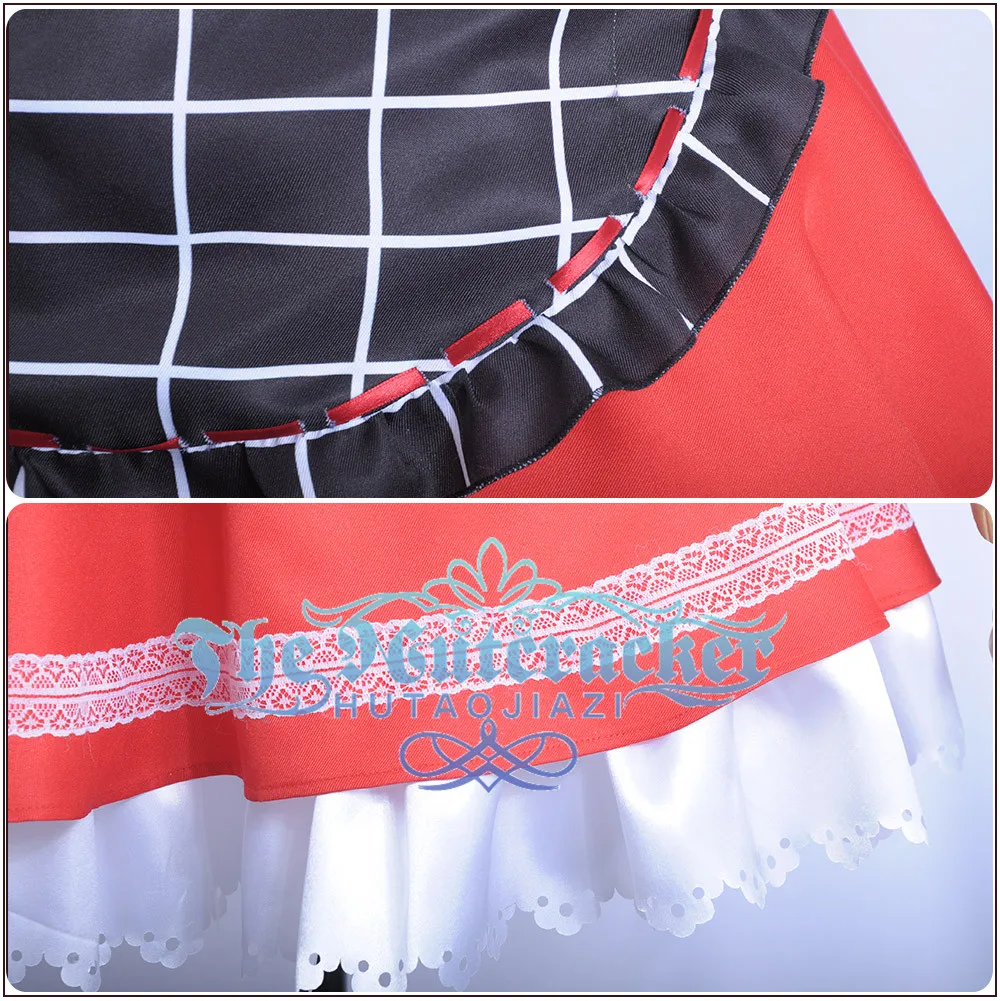x_01 Game LoveLive!Sunshine!! Aqours Bremen Band Kunikida Hanamaru Cosplay Costume Women Short Sleeve Dress Apron Stockings Hairpin  (5)